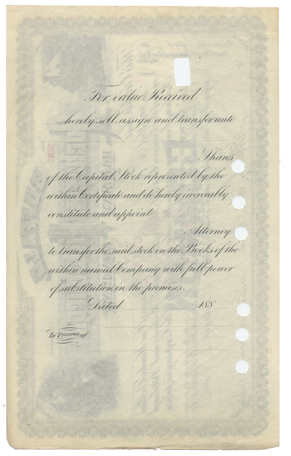 Buffalo, Rochester and Pittsburgh Railway Company Stock Certificate