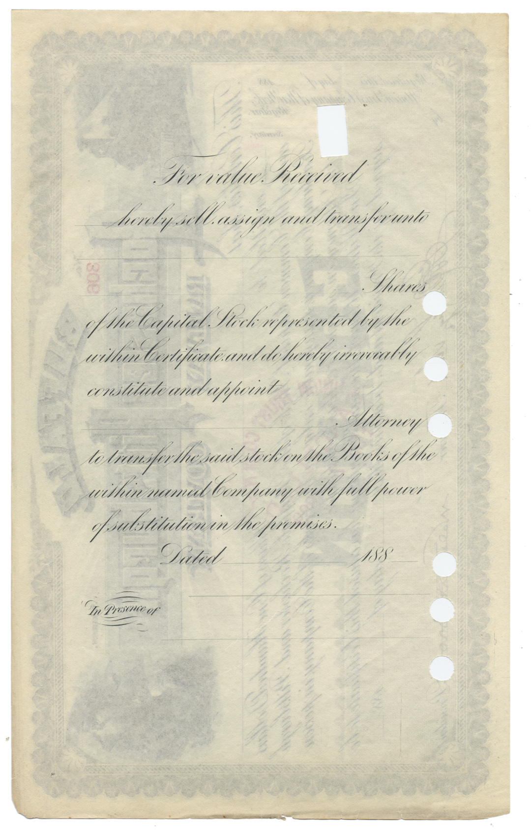 Buffalo, Rochester and Pittsburgh Railway Company Stock Certificate