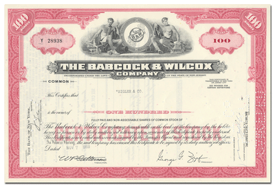 Babcock & Wilcox Company Stock Certificate