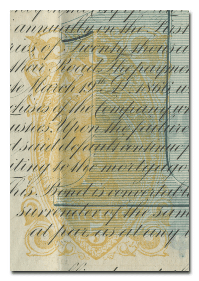 Boston, Hartford and Erie Rail Road Company Stock Certificate (Revenue Stamp RN-P2)