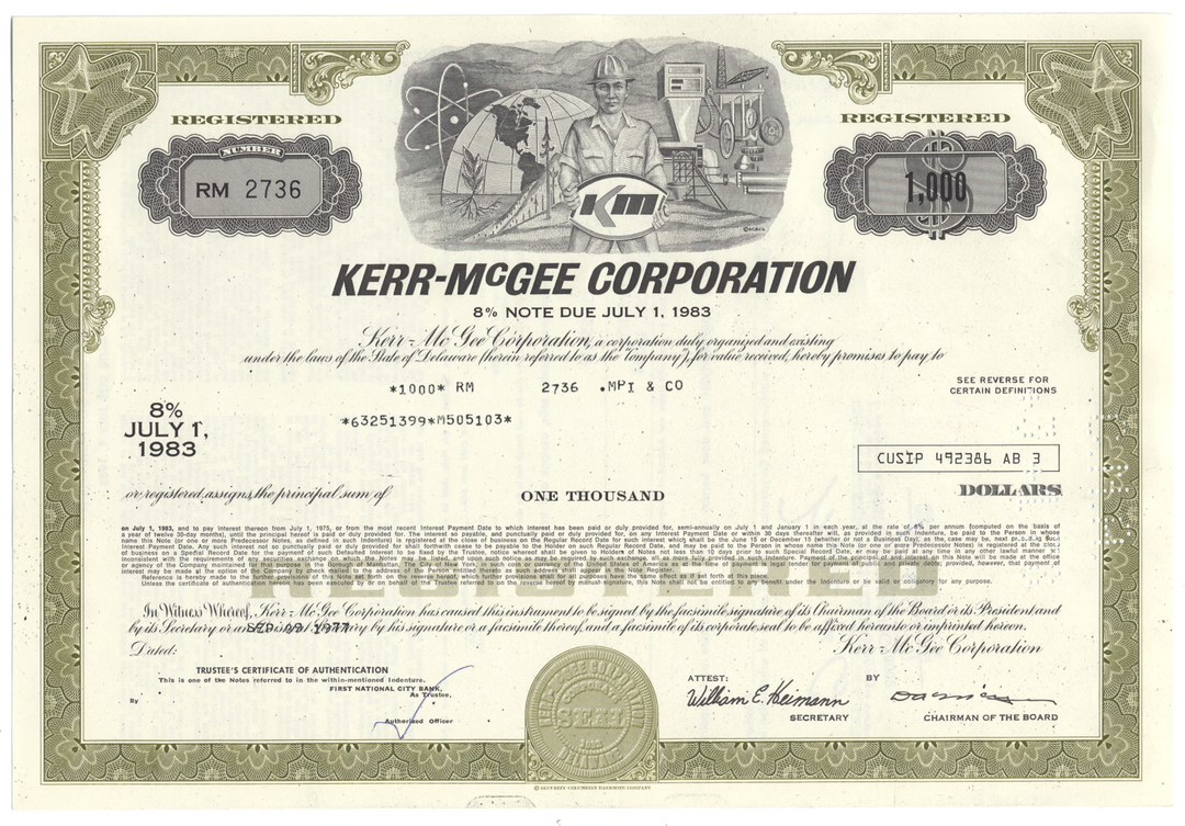 Kerr-McGee Corporation Bond Certificate