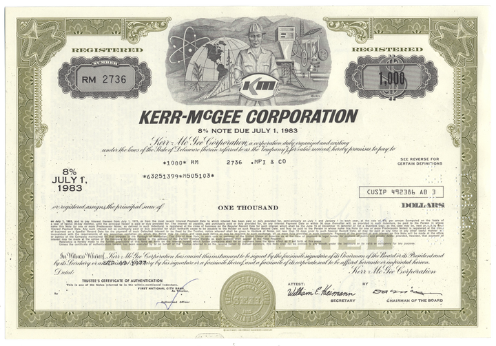 Kerr-McGee Corporation Bond Certificate