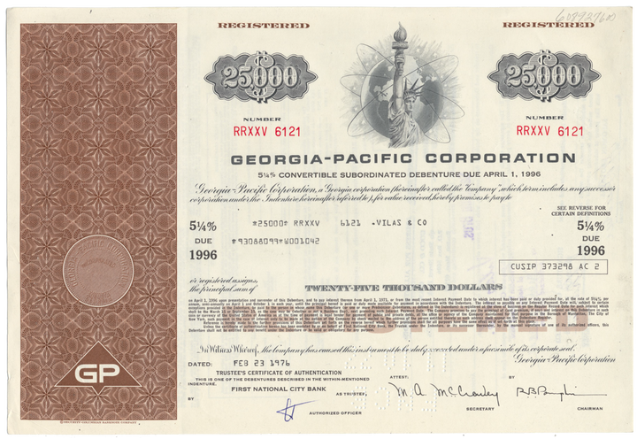 Georgia-Pacific Corporation Bond Certificate