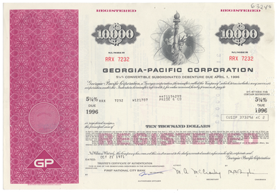 Georgia-Pacific Corporation Bond Certificate