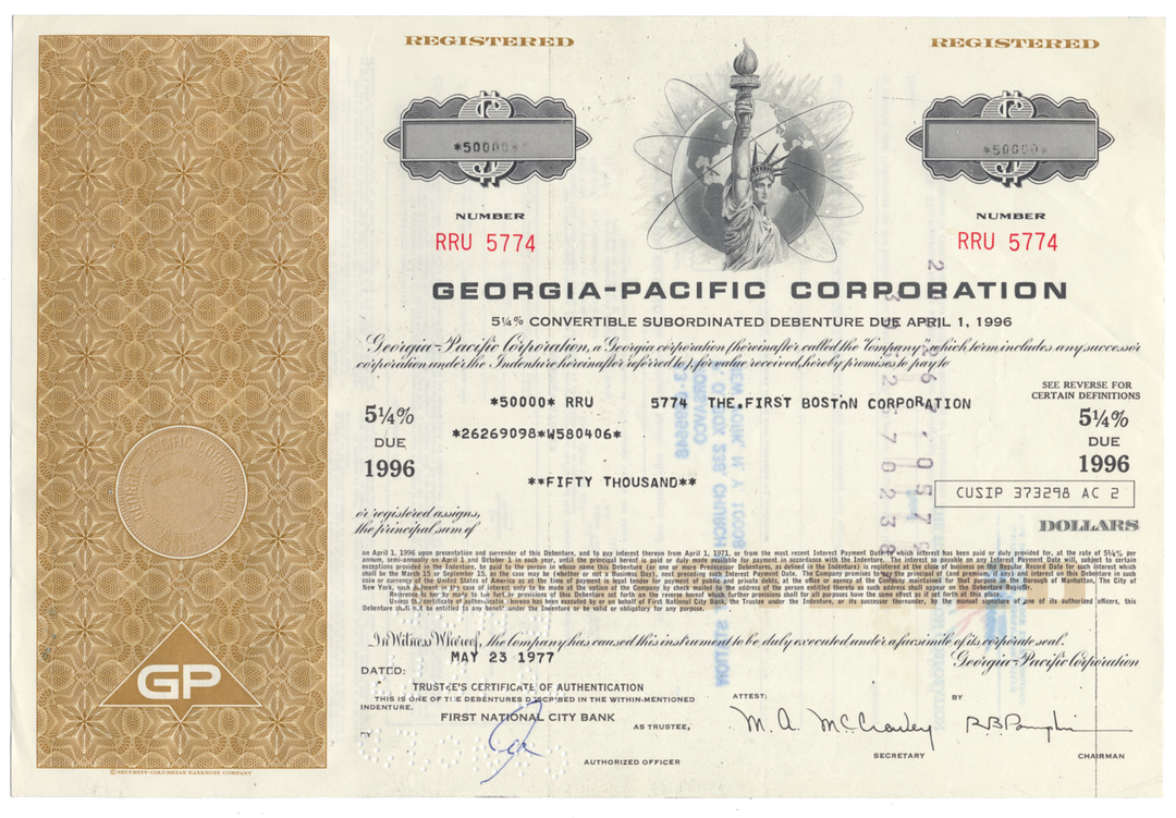 Georgia-Pacific Corporation Bond Certificate