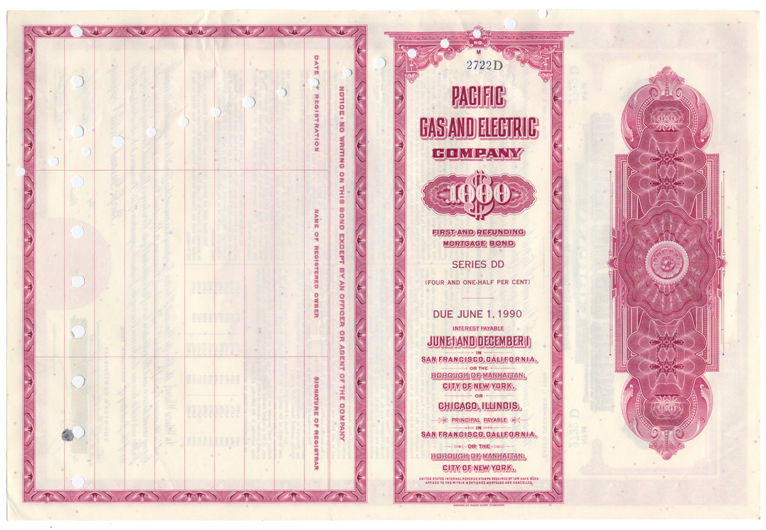 Pacific Gas and Electric Company Bond Certificate