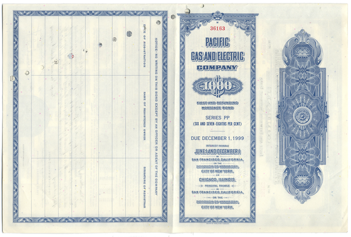 Pacific Gas and Electric Company Bond Certificate