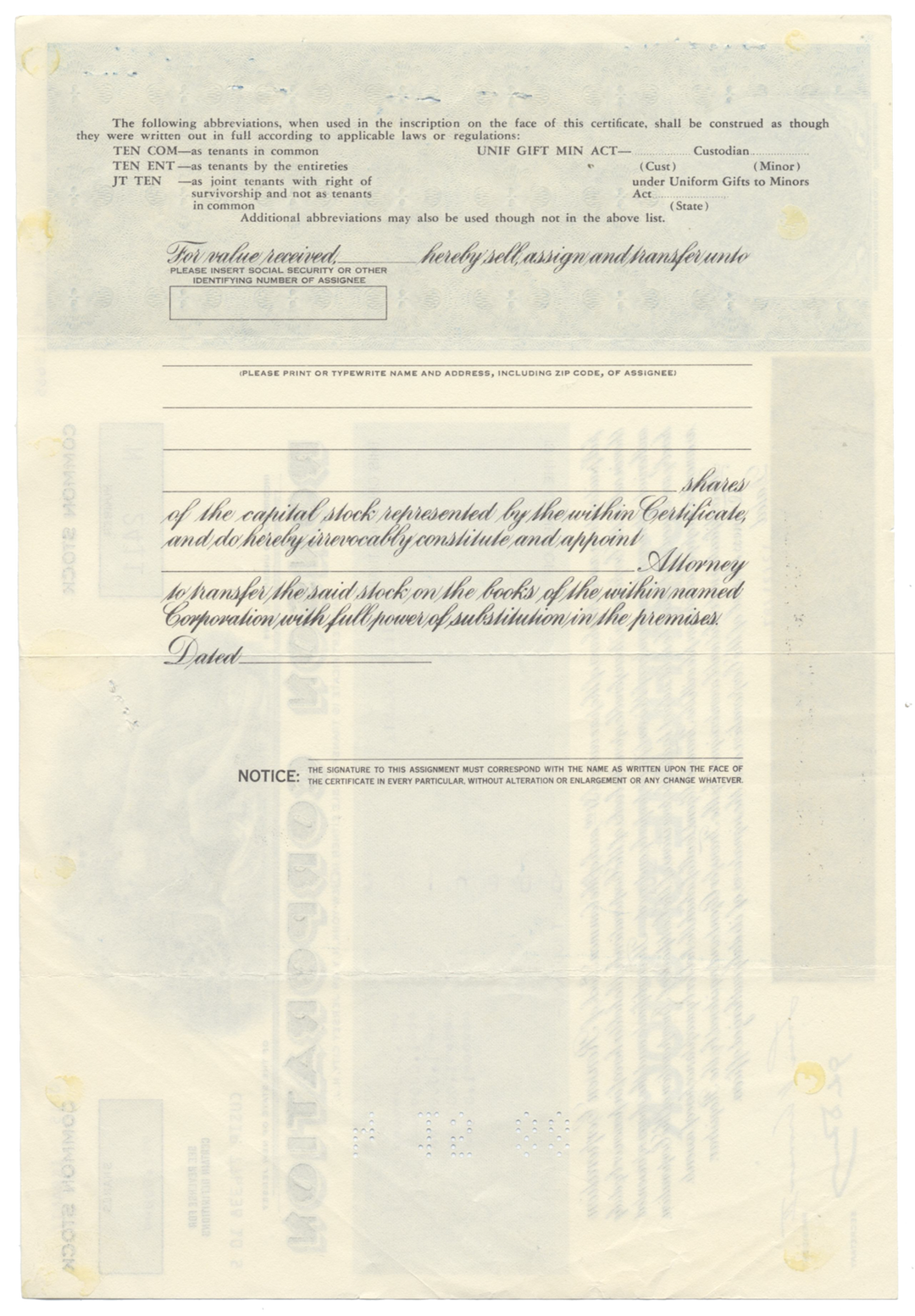 Ronson Corporation Stock Certificate