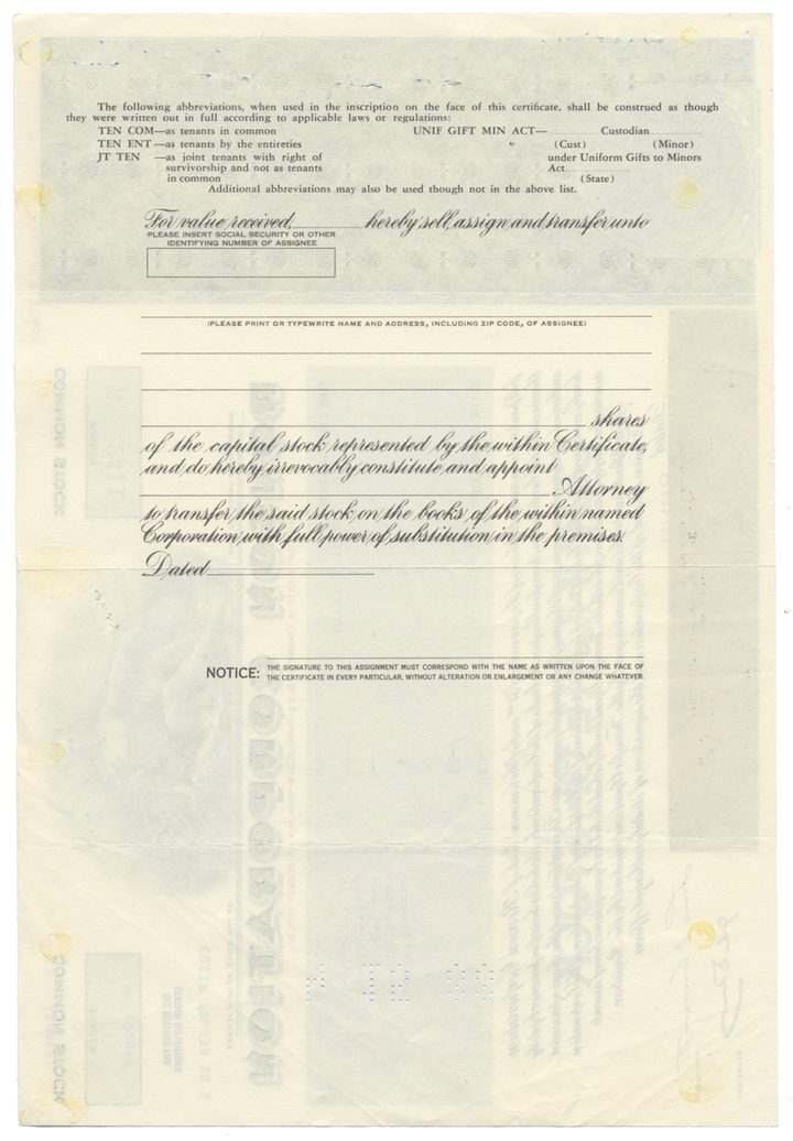 Ronson Corporation Stock Certificate