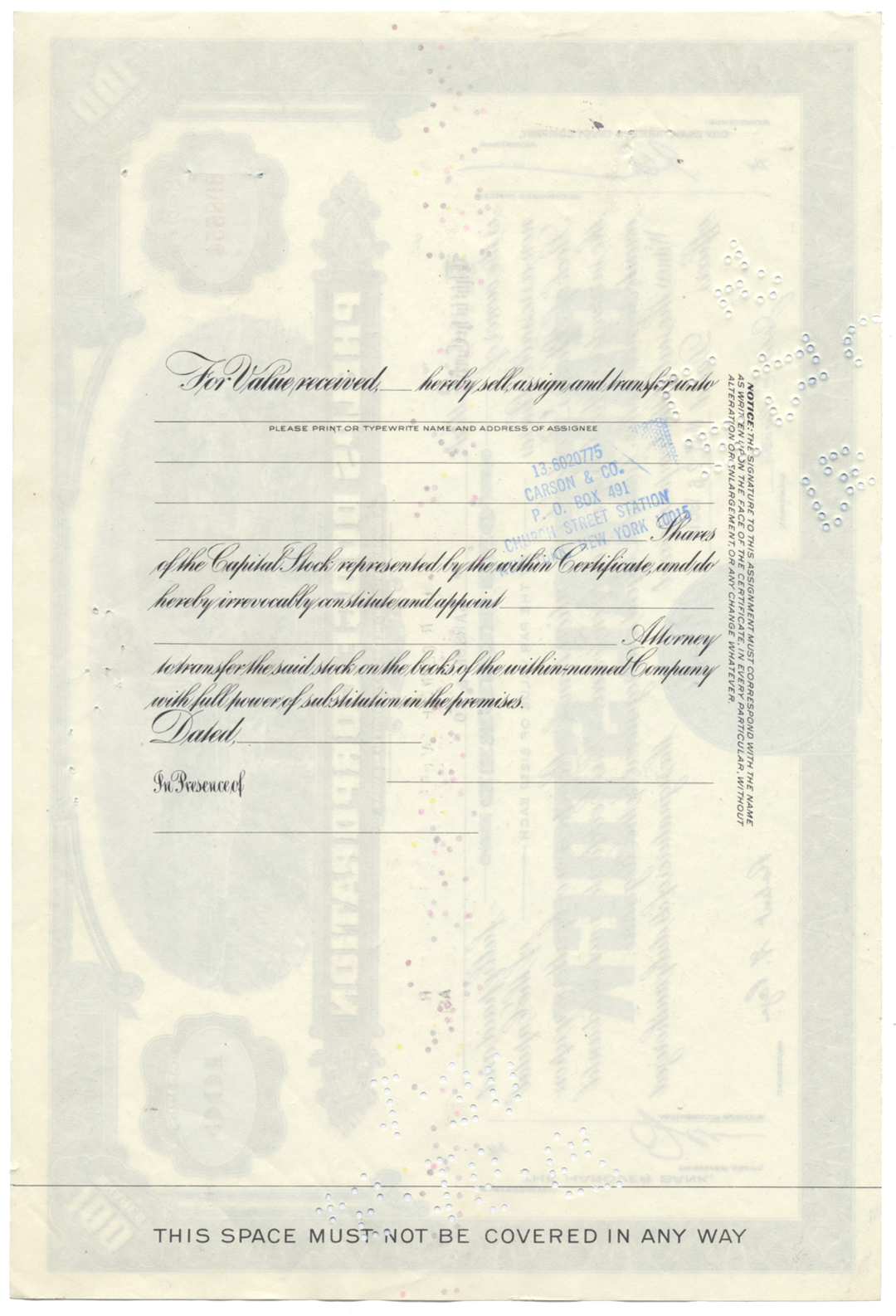 Phelps Dodge Corporation Stock Certificate