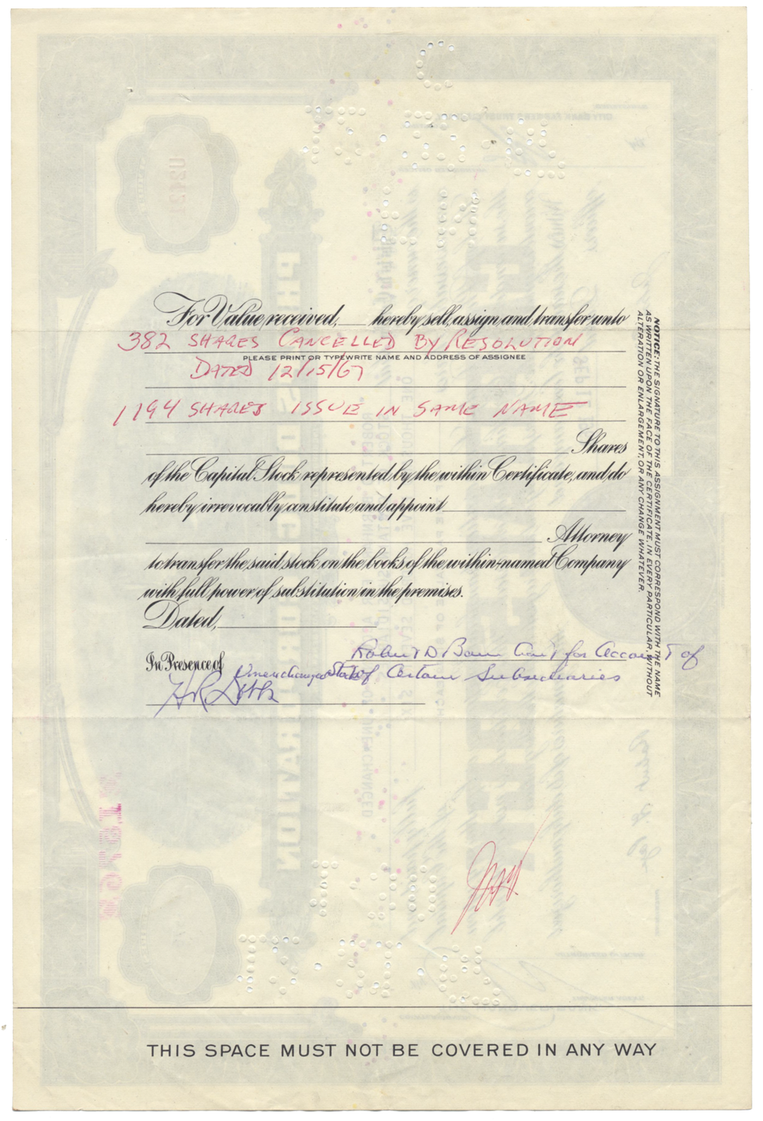 Phelps Dodge Corporation Stock Certificate