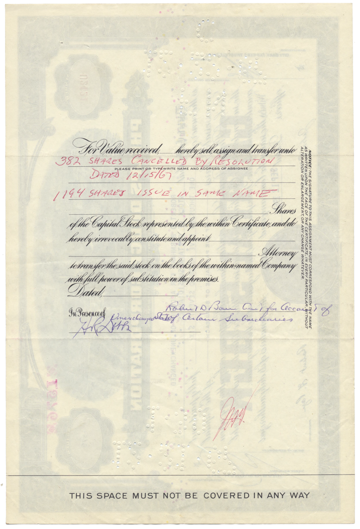 Phelps Dodge Corporation Stock Certificate