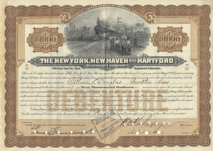 New York, New Haven and Hartford Railroad Company Bond Certificate