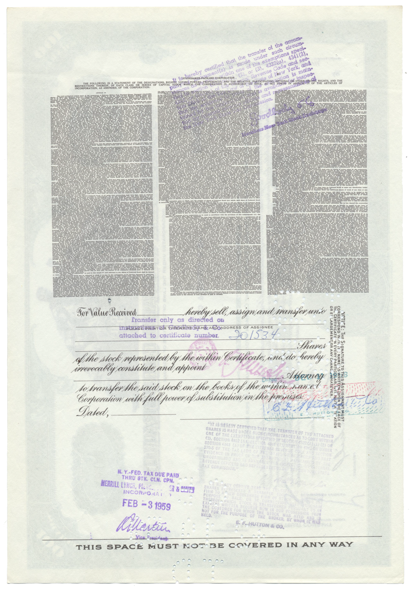 Studebaker-Packard Corporation Stock Certificate
