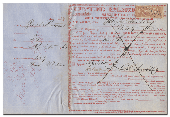 Housatonic Railroad Company Stock Certificate