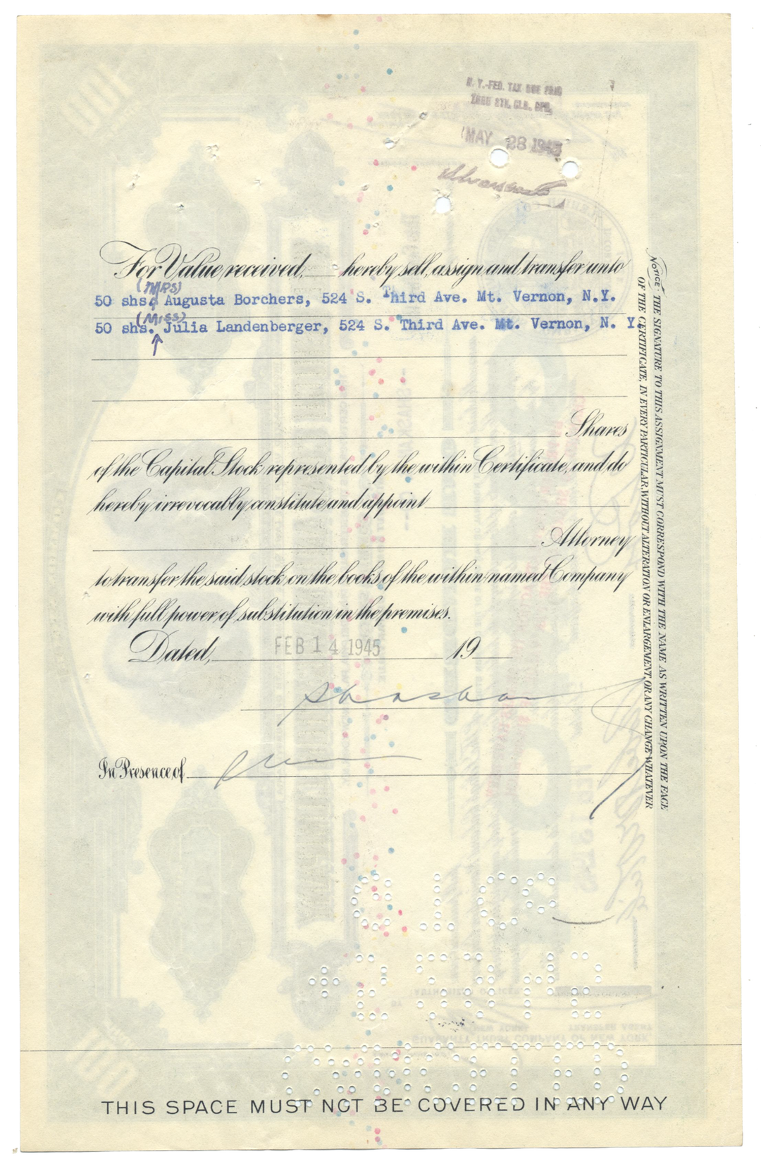 Lehigh Coal and Navigation Company Stock Certificate