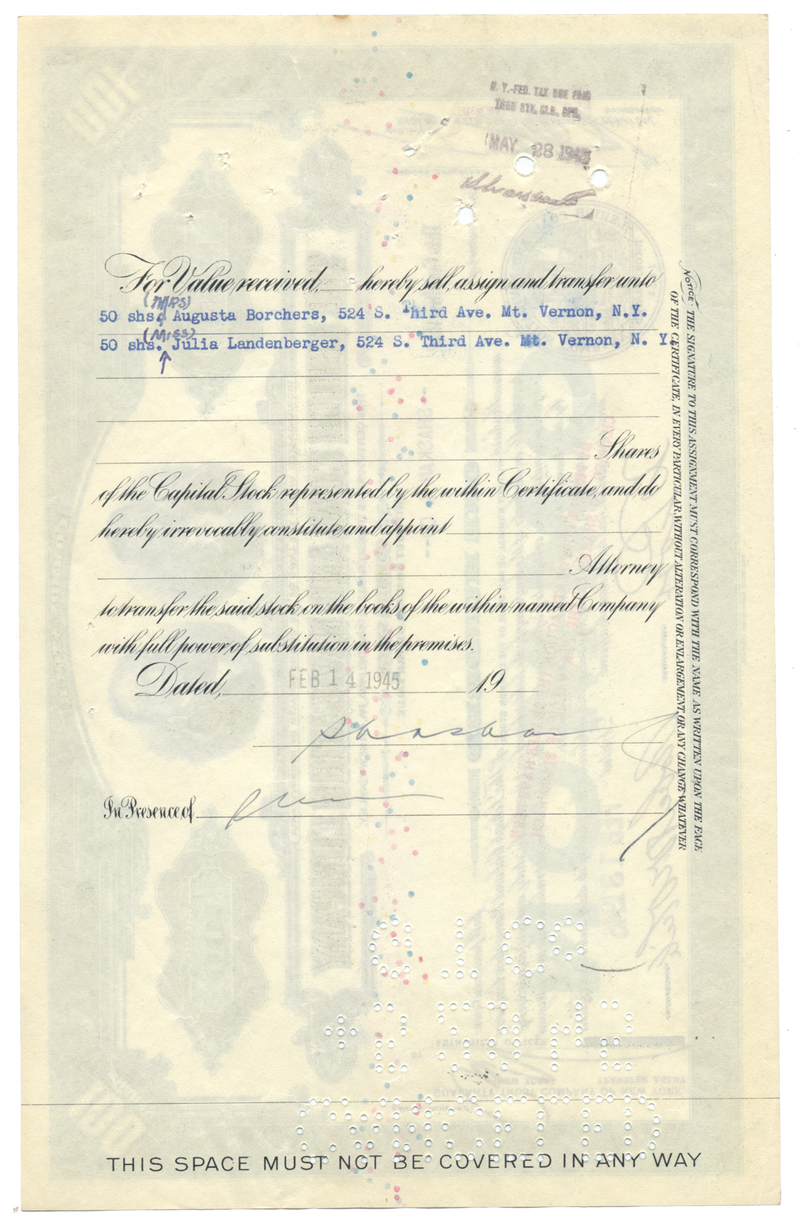 Lehigh Coal and Navigation Company Stock Certificate