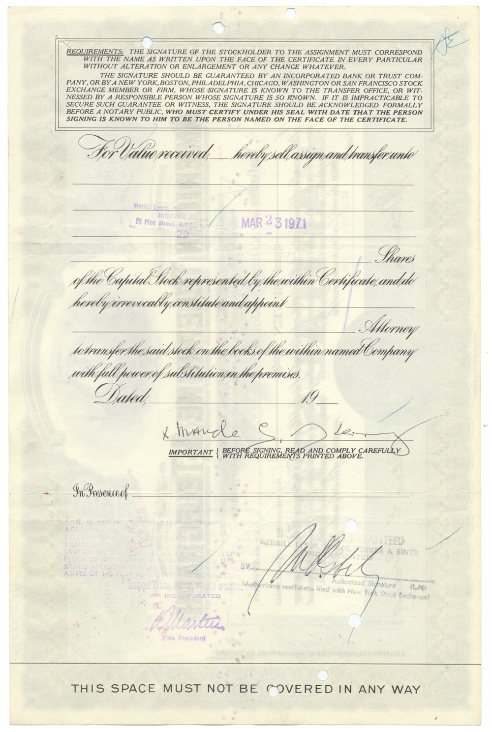 American Telephone & Telegraph Company Stock Certificate