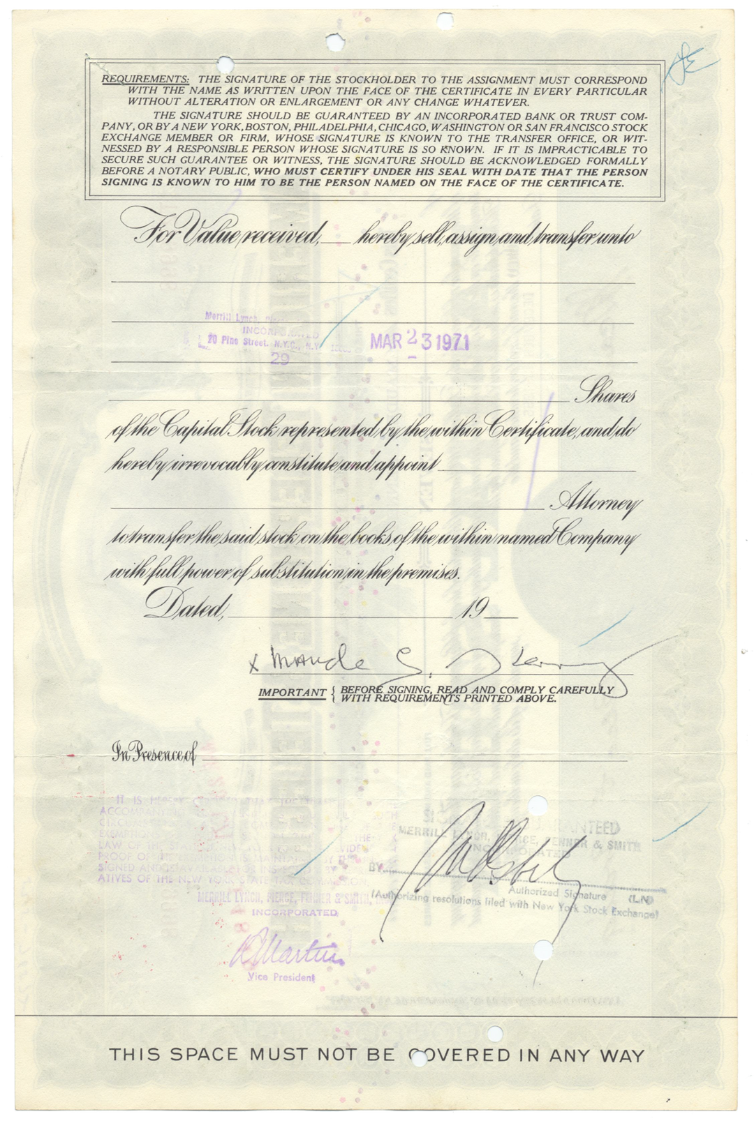 American Telephone & Telegraph Company Stock Certificate