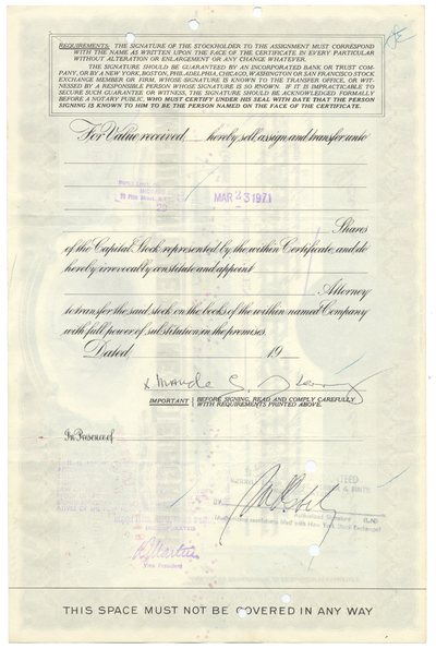 American Telephone & Telegraph Company Stock Certificate