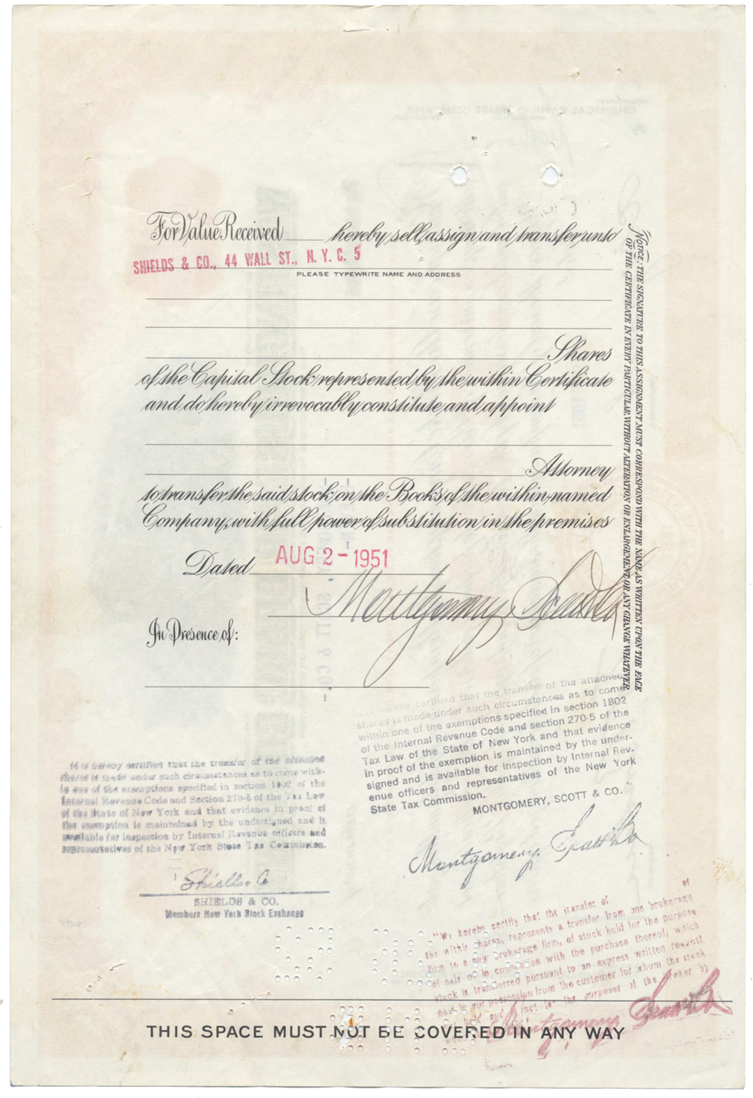 Westinghouse Air Brake Company Stock Certificate