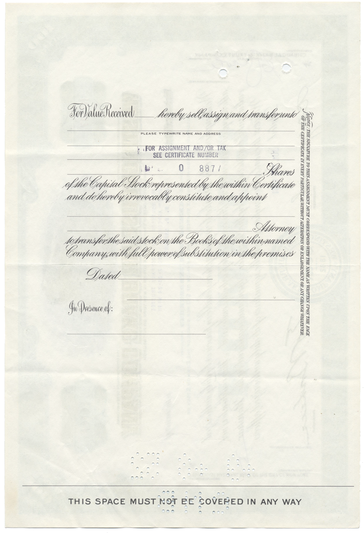 Westinghouse Air Brake Company Stock Certificate