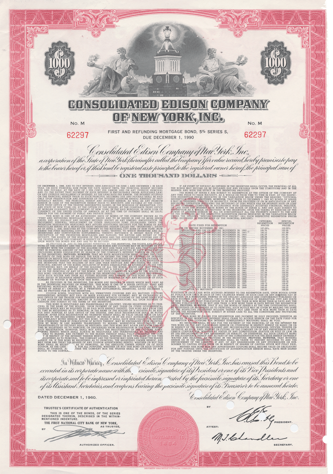 Consolidated Edison Company of New York, Inc. Bond Certificate