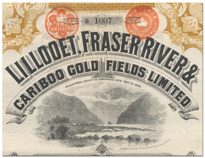 Lilloett, Fraser River & Cariboo Gold Fields Limited Bond Certificate