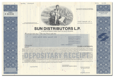 Sun Distributors L. P. Share Certificate