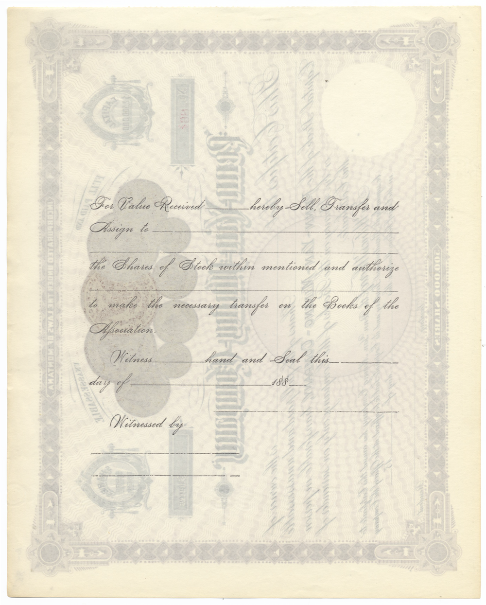 Penn Yan Mining Company Stock Certificate