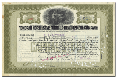 Tonopah North Star Tunnel and Development Company Stock Certificate