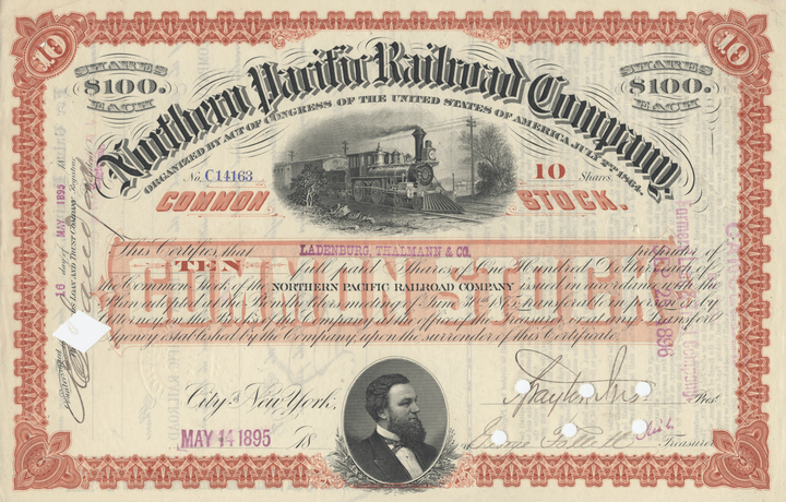 Northern Pacific Railroad Company Stock Certificate