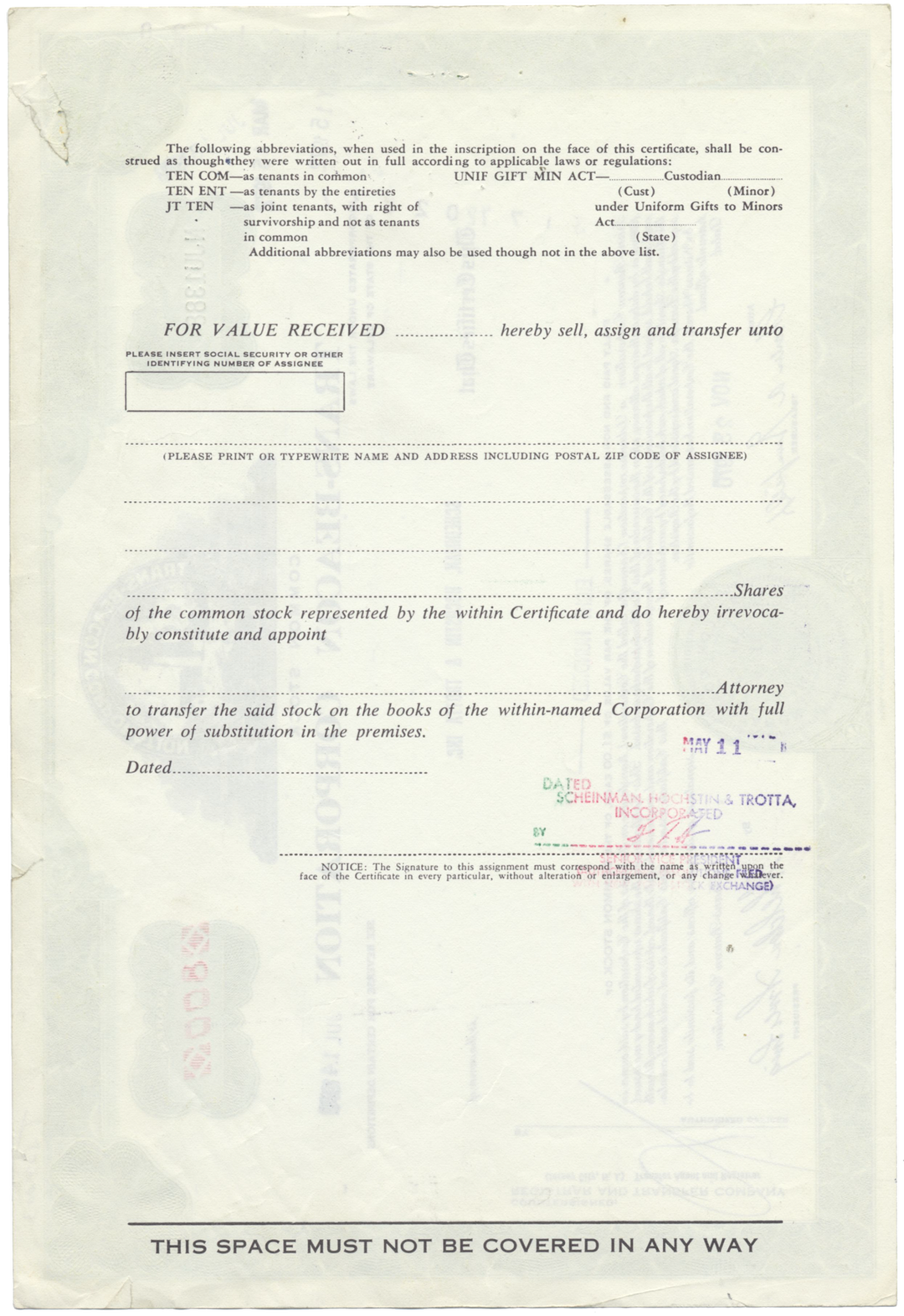 Trans-Beacon Corporation Stock Certificate