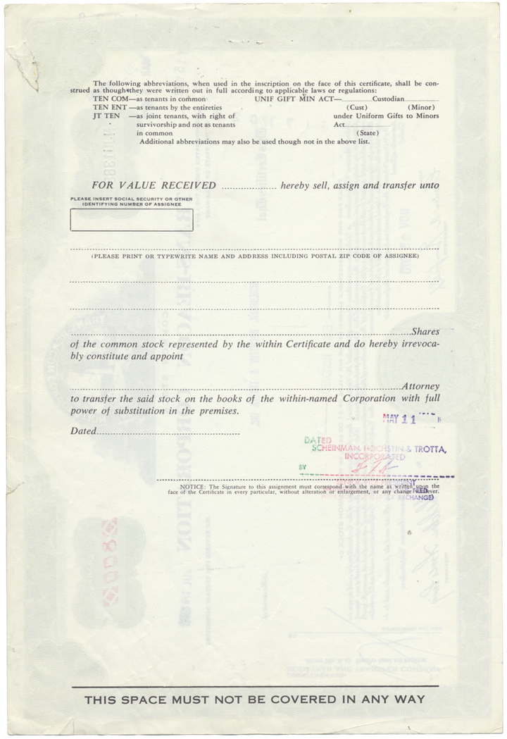 Trans-Beacon Corporation Stock Certificate