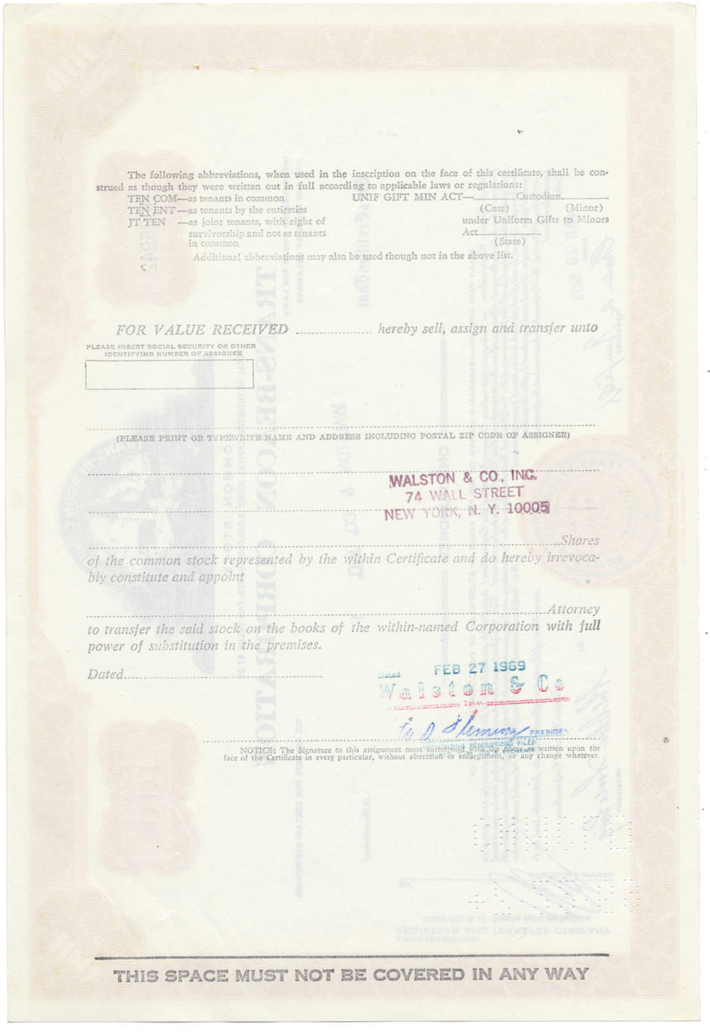 Trans-Beacon Corporation Stock Certificate