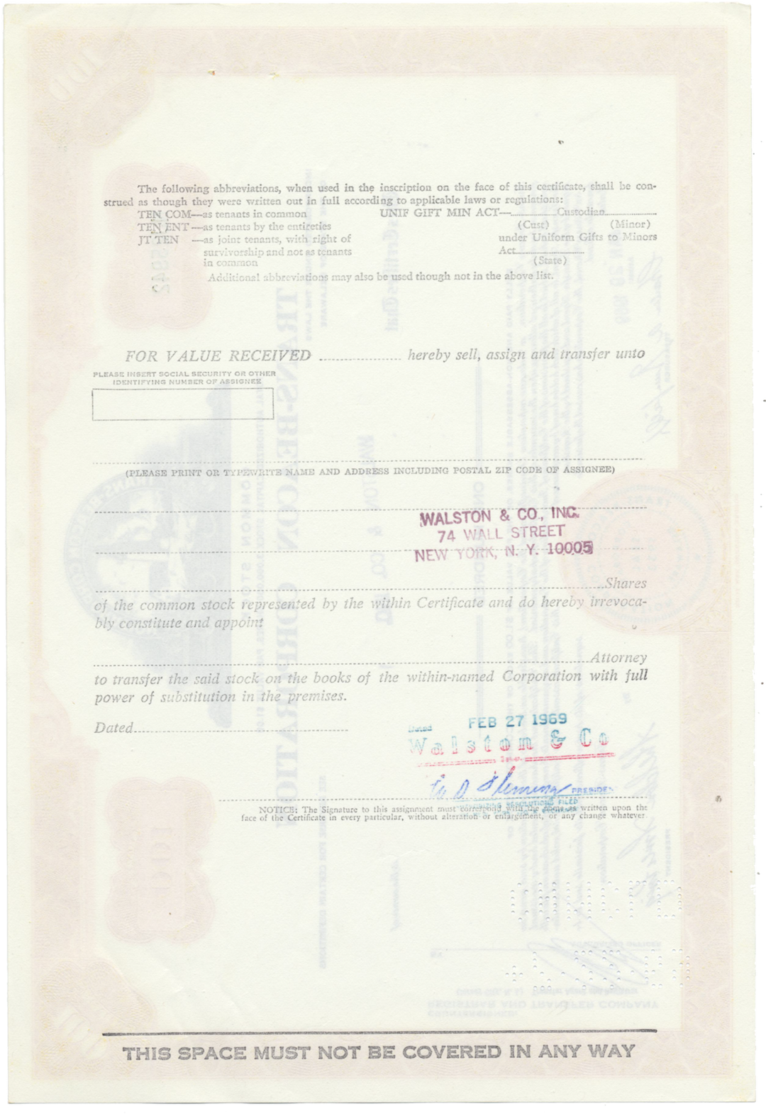 Trans-Beacon Corporation Stock Certificate