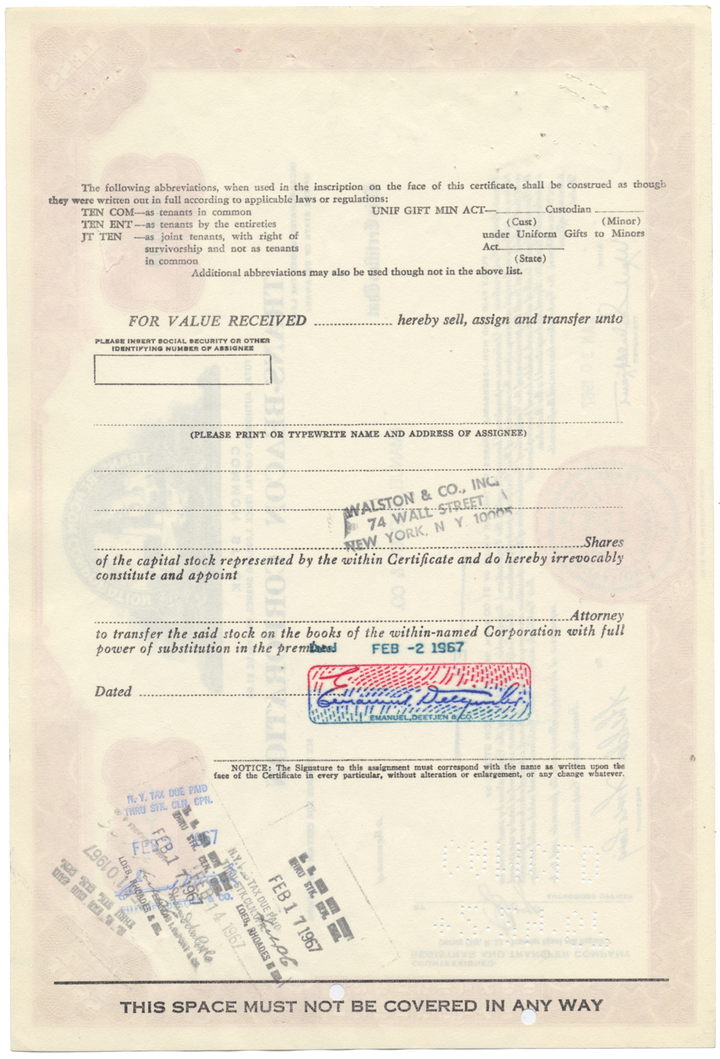 Trans-Beacon Corporation Stock Certificate