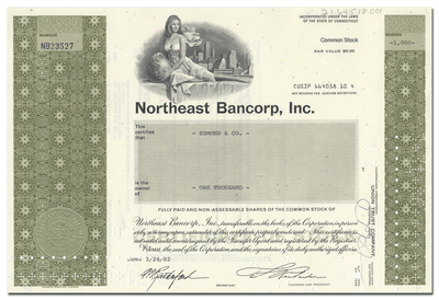 Northeast Bancorp, Inc. Stock Certificate