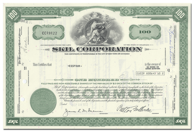 Skil Corporation Stock Certificate