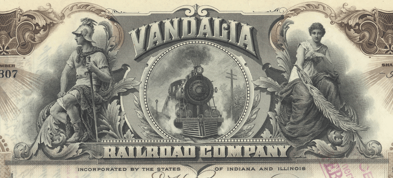Vandalia Railroad Company Stock Certificate