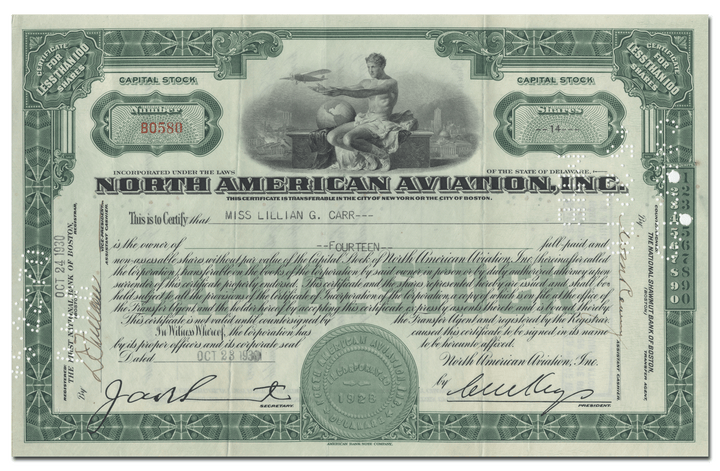 North American Aviation, Inc. Stock Certificate