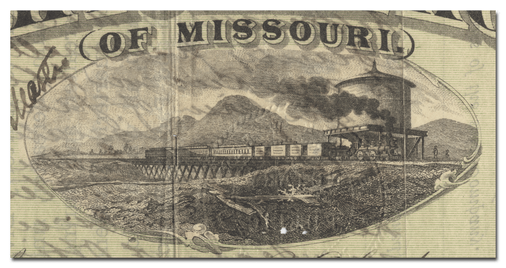 Pacific Rail Road (of Missouri) Stock Certificate