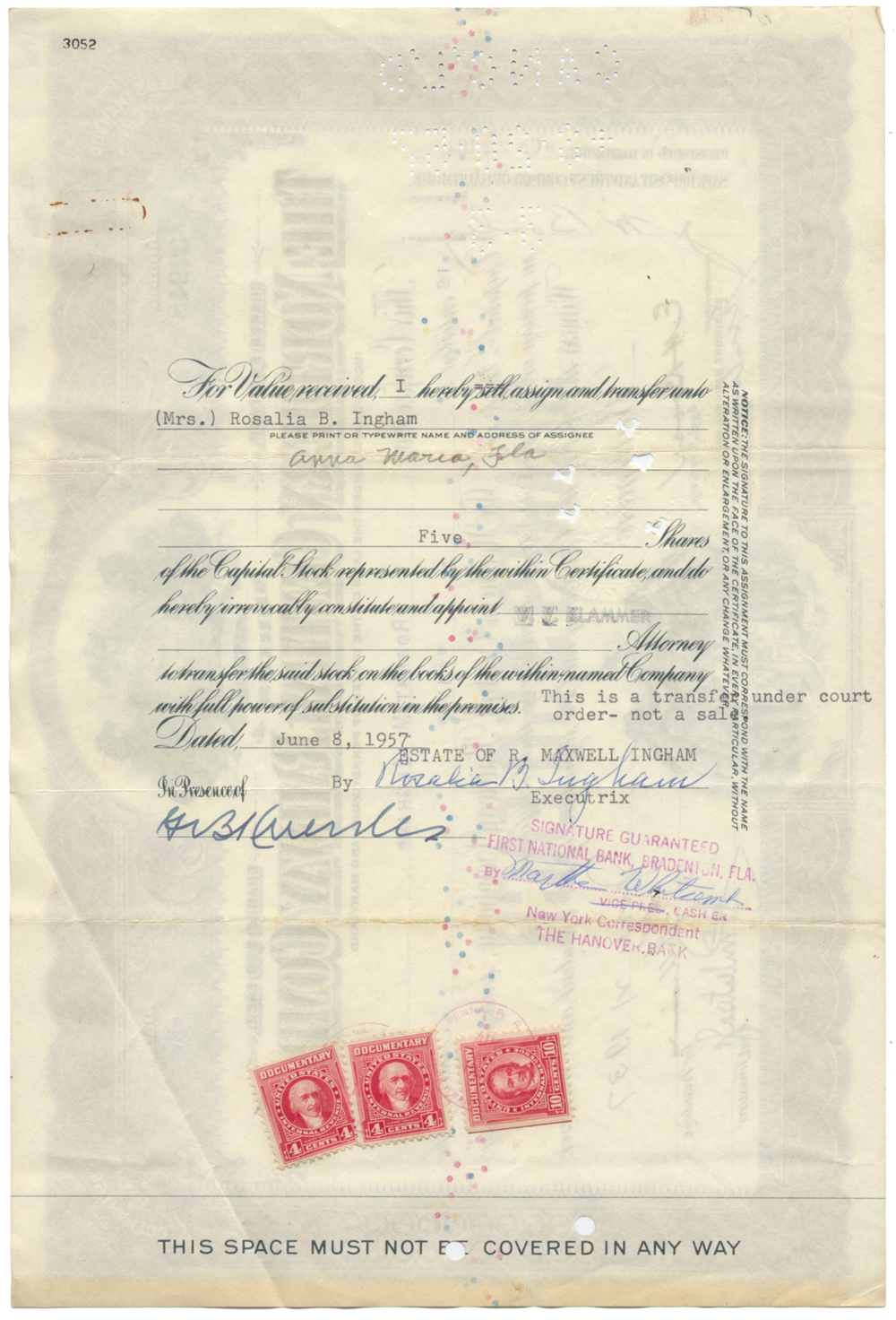 Northern Central Railway Company Stock Certificate