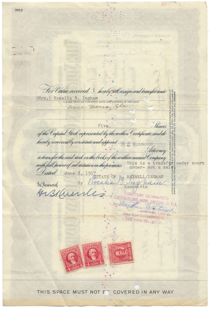 Northern Central Railway Company Stock Certificate