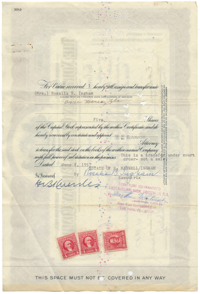 Northern Central Railway Company Stock Certificate