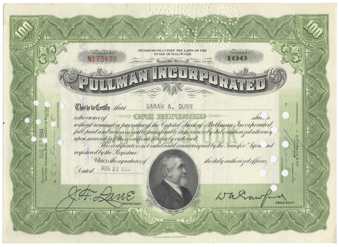 Pullman Incorporated Stock Certificate