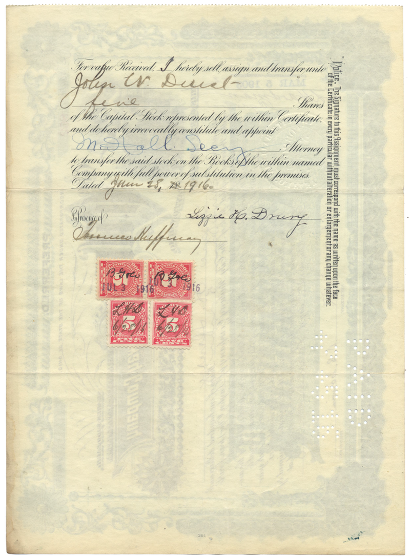 City Railway Company of Dayton, Ohio Stock Certificate