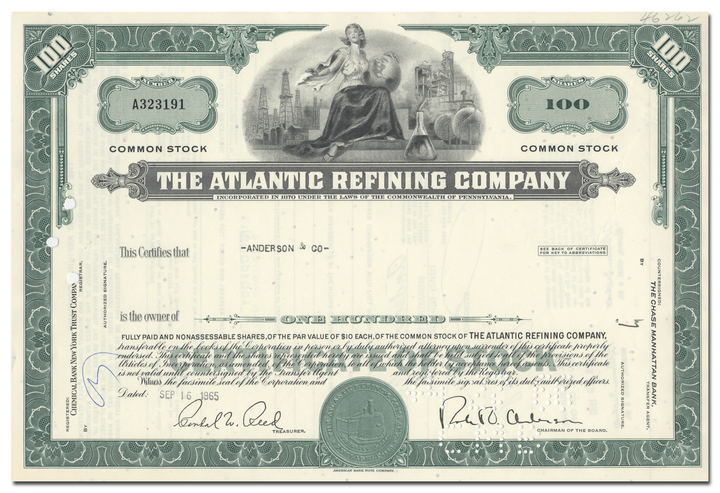 Atlantic Refining Company Stock Certificate