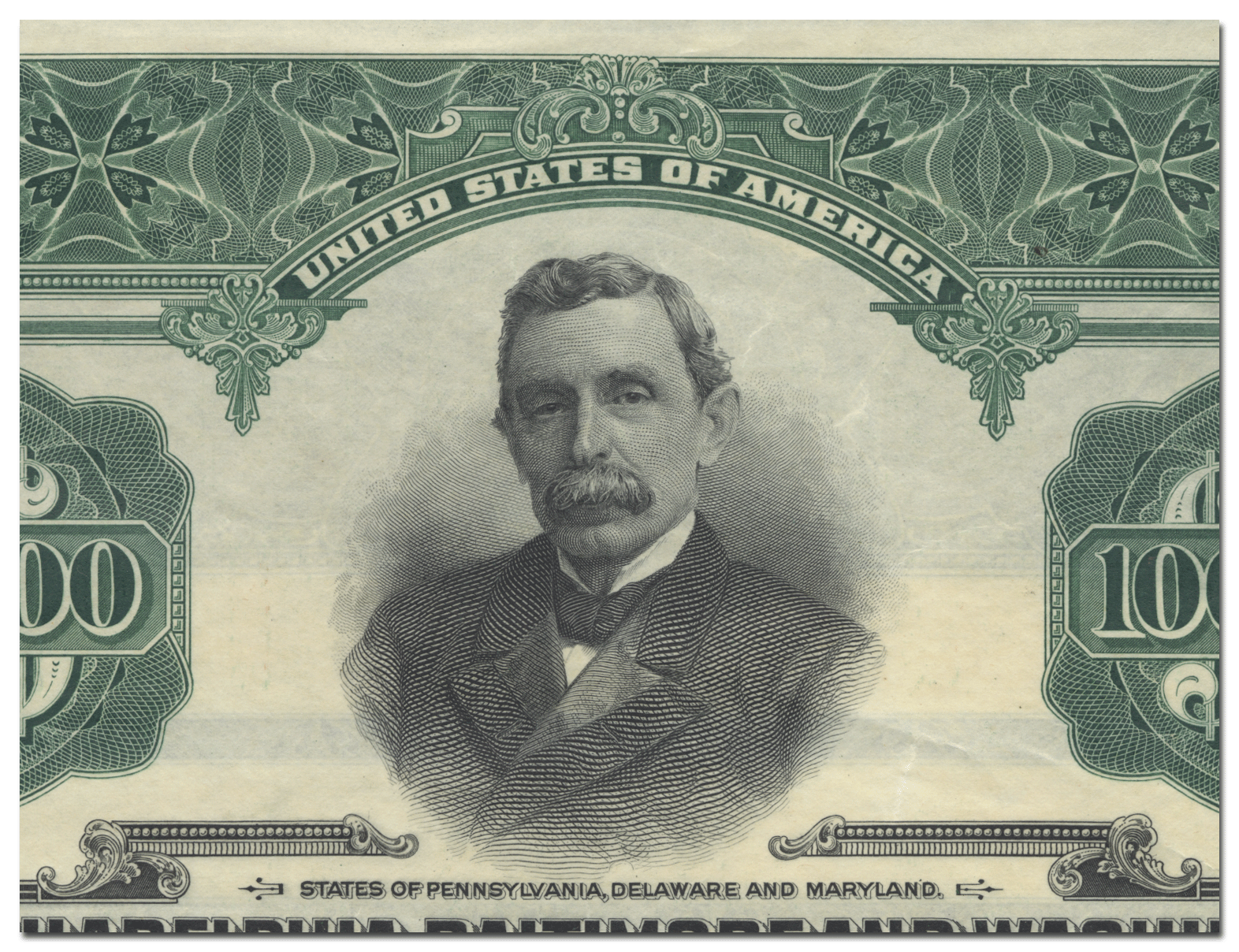 Philadelphia, Baltimore and Washington Railroad Company Bond Certificate