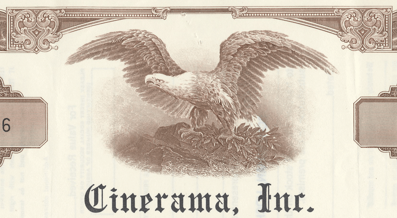 Cinerama, Inc. Stock Certificate